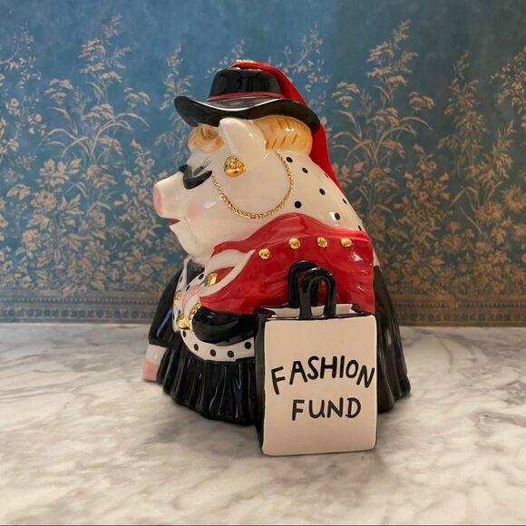 Mud Pie Fashion Fund Ceramic Piggy Bank - Picture 2 of 5
